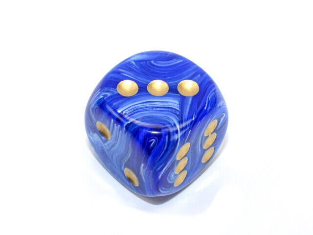 Dice: Chessex - Vortex - 30mm D6 Blue/Gold (حجر النرد)