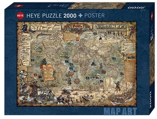 Jigsaw Puzzle: HEYE - Map Art - Pirate World [2000 Pieces] (أحجية الصورة المقطوعة)