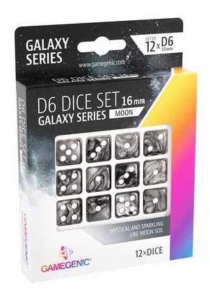 Dice: Gamegenic - Galaxy Series - Moon - D6 16mm (x12)
