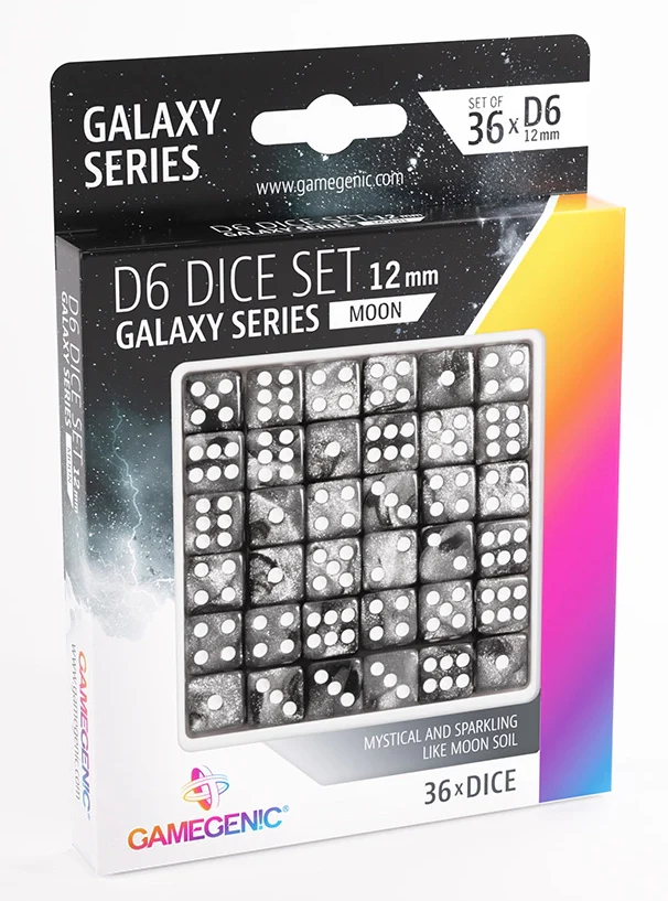 Dice: Gamegenic - Galaxy Series - Moon - D6 12mm (x36)