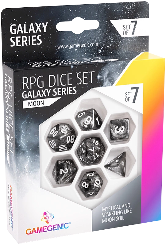 Dice: Gamegenic - Galaxy Series - Moon - RPG Dice Set (x7)