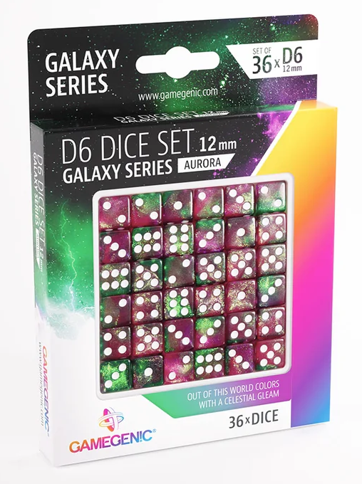 Dice: Gamegenic - Galaxy Series - Aurora - D6 12mm (x36)