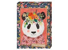 Jigsaw Puzzle: HEYE - Floral Friends Cuddly Panda [1000 Pieces] (أحجية الصورة المقطوعة)