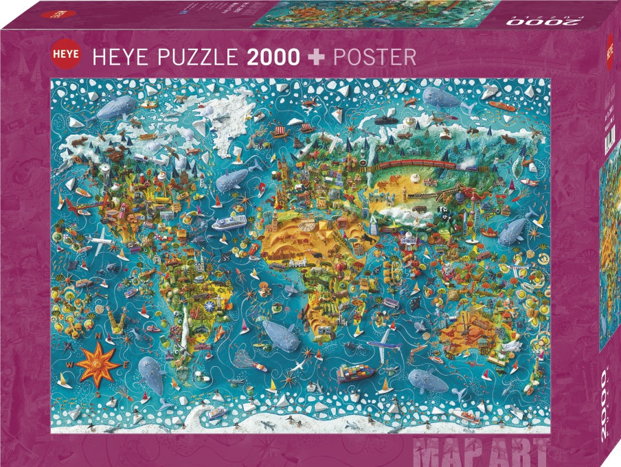 Jigsaw Puzzle: HEYE - Map Art: Miniature World [2000 Pieces] (أحجية الصورة المقطوعة)