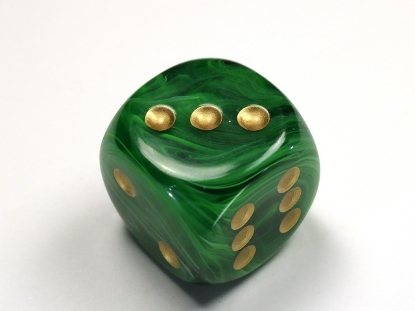 Dice: Chessex - Vortex - 30mm D6 Green/Gold (حجر النرد)