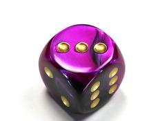 Dice: Chessex - Vortex - 30mm D6 Purple/Gold (حجر النرد)
