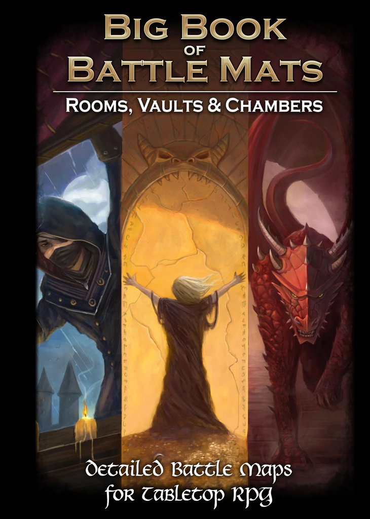 RPG Battle Mats: Big Book of Battle Mats - Rooms, Vaults, & Chambers (لوازم للعبة تبادل الأدوار)