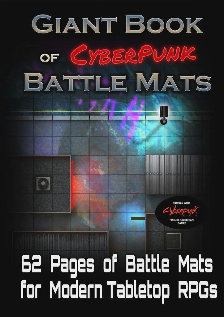 RPG Battle Mats: Giant Book of CyberPunk Battle Mats (لوازم للعبة تبادل الأدوار)