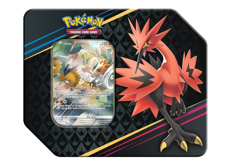 POK TCG: SS12.5 Crown Zenith Large Tin - Galarian Zapdos (لعبة تداول البطاقات)