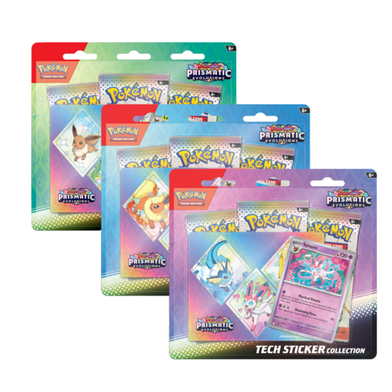 POK TCG: SV8.5 - Prismatic Evolutions Tech Sticker Collection [x1] (لعبة تداول البطاقات)