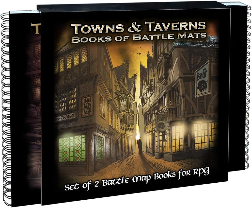 RPG Battle Mats: Book - Towns & Taverns (لوازم للعبة تبادل الأدوار)