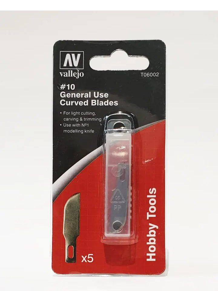 Vallejo: #10 General Use Curved Blades (5-Pc Set) - For No.1 Handle