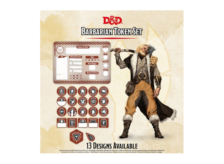 D&D RPG: Token Set - Barbarian (لوازم للعبة تبادل الأدوار)