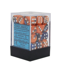 Dice: Chessex - Gemini - 12mm D6, Blue-Orange/White [x36] (حجر النرد)