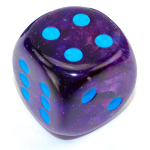 Dice: Chessex - Nebula - 30mm D6 - Luminary - Nocturnal/Blue (حجر النرد)