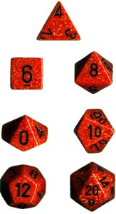 Dice: Chessex - Speckled - Poly, Fire [x7] (حجر النرد)