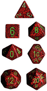 Dice: Chessex - Speckled - Poly, Strawberry [x7] (حجر النرد)