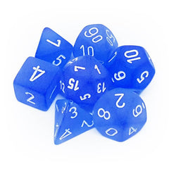 Dice: Chessex - Frosted - Poly, Blue/White [x7] (حجر النرد)