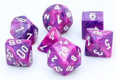 Dice: Chessex - Festive - Poly, Violet/White [x7] (حجر النرد)