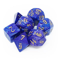 Dice: Chessex - Lustrous - Poly, Purple/Gold [x7] (حجر النرد)