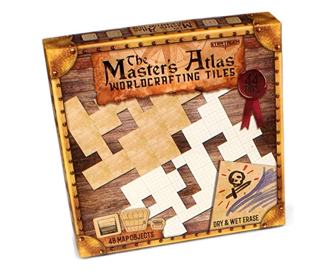 Accessories RPG: Master's Atlas - World Building Tiles, Blank/Parchment [44 pieces] (لوازم للعبة تبادل الأدوار)
