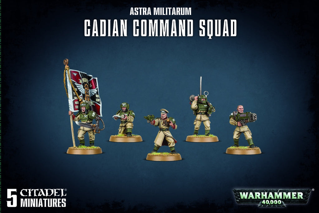 WH 40K: Astra Militarum - Cadian Command Squad (8th Ed.) (إضافة للعبة المجسمات)
