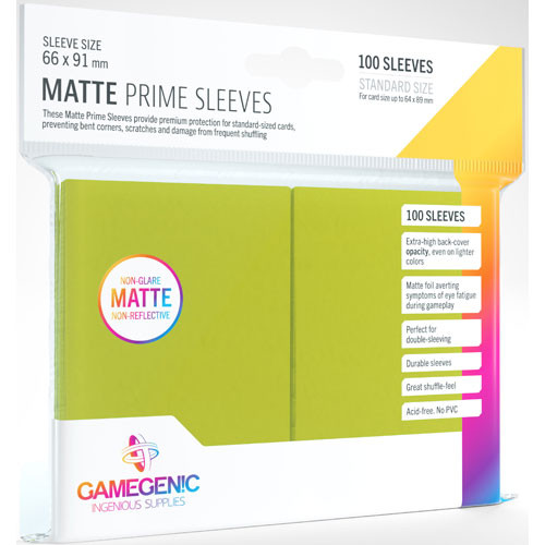 Sleeves: Gamegenic - Matte Prime Standard, Lime Green (لوازم لألعاب تداول البطاقات )