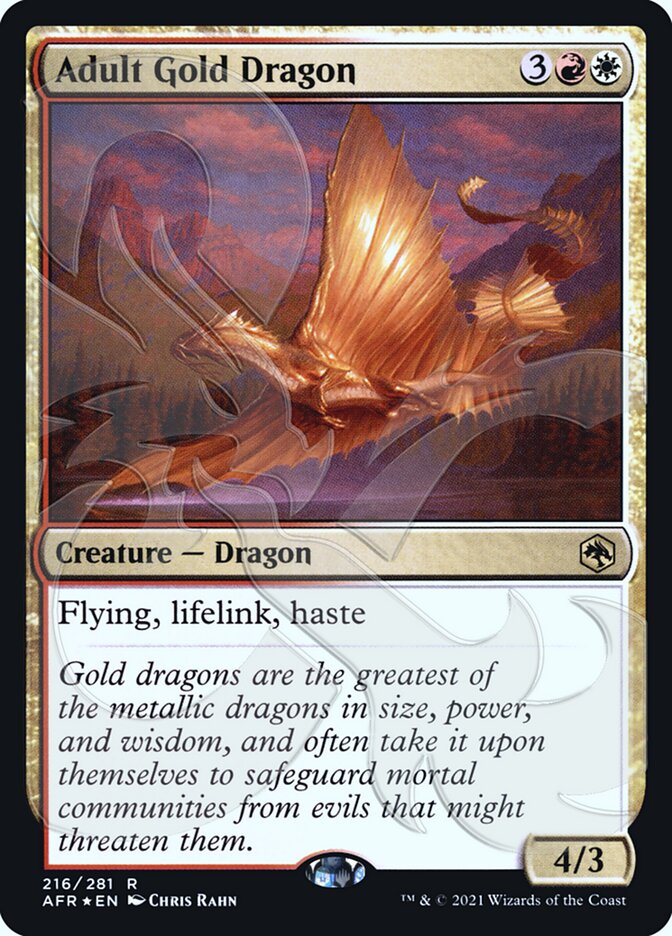 Adult Gold Dragon (Ampersand Promo) [Dungeons & Dragons: Adventures in the Forgotten Realms Promos]