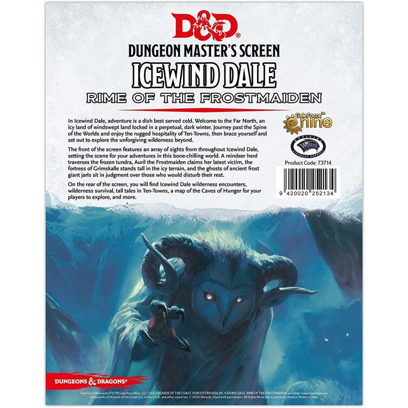 D&D RPG: Icewind Dale - Rime of the Frostmaiden DM Screen (لوازم للعبة تبادل الأدوار)