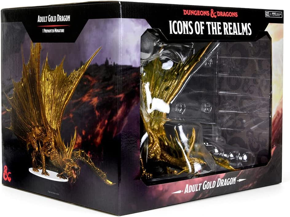 D&D: Icons of the Realms - Adult Gold Dragon Premium Figure (مجسمات لعبة تبادل الأدوار)