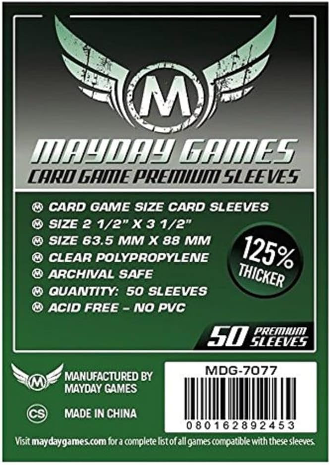 Sleeves: Mayday - Premium - Standard [88 x 63.5 mm] [x50] (لوازم لعبة لوحية)