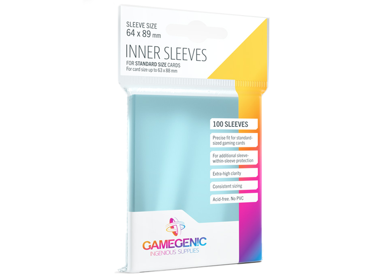 Sleeves: Gamegenic - Inner, Clear [x100] (لوازم لعبة لوحية)