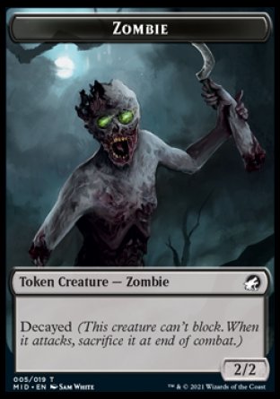 Zombie (005) // Zombie (004) Double-sided Token [Innistrad: Midnight Hunt Commander]