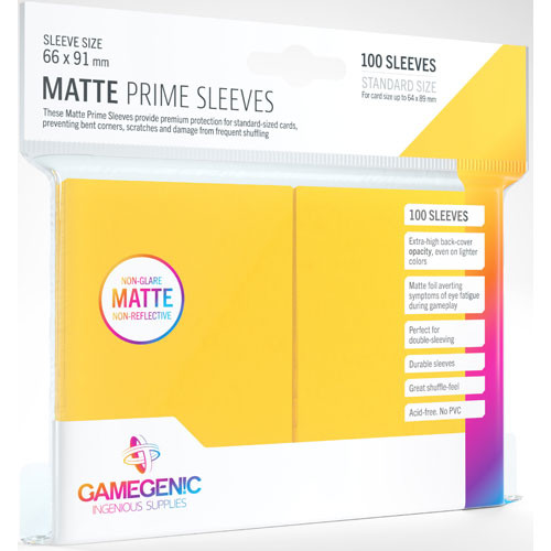 Sleeves: Gamegenic - Matte Prime Standard, Yellow (لوازم لألعاب تداول البطاقات )