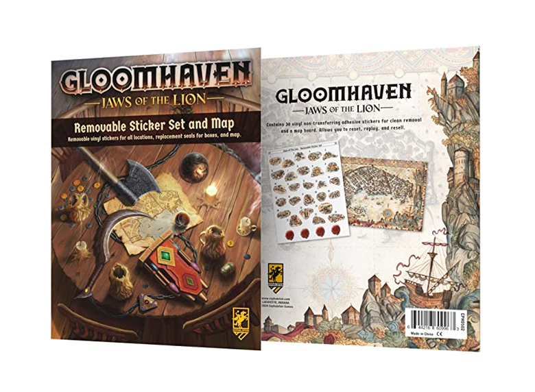 Gloomhaven: Jaws of the Lion - Removable Sticker Set & Map (لوازم الألعاب اللوحية)