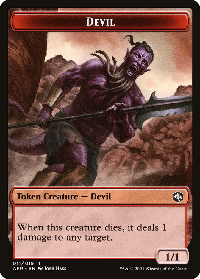 Devil // Icingdeath, Frost Tongue Double-sided Token [Dungeons & Dragons: Adventures in the Forgotten Realms Tokens]