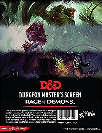D&D RPG: Rage of Demons [Out of the Abyss] - DM Screen (لوازم للعبة تبادل الأدوار)