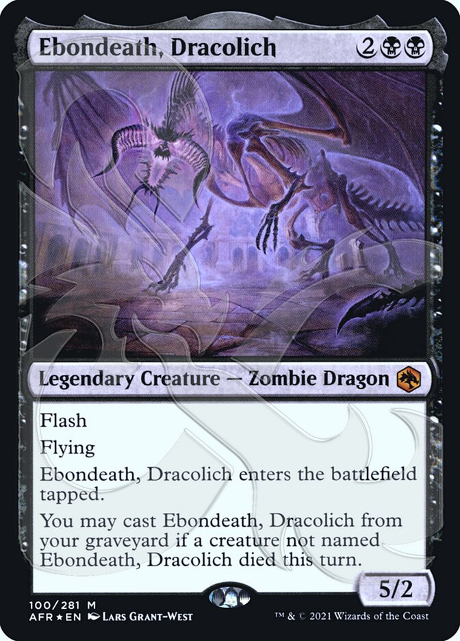Ebondeath, Dracolich (Ampersand Promo) [Dungeons & Dragons: Adventures in the Forgotten Realms Promos]