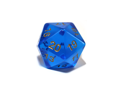 Dice: Chessex - Translucent - 55mm D20, Blue/Gold (حجر النرد)