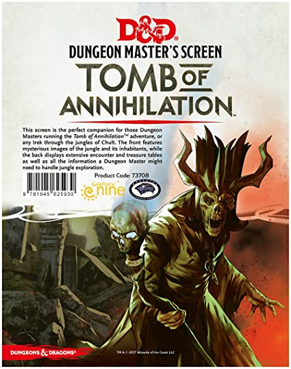 D&D RPG: Tomb of Annihilation - DM Screen (لوازم للعبة تبادل الأدوار)