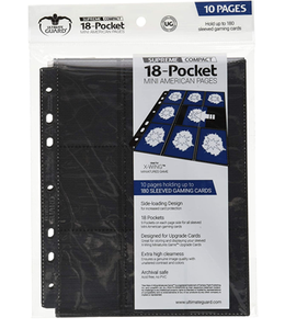Card Pages: Ultimate Guard - 18-Pocket Pages Mini-US [x10], Black (لوازم لعبة لوحية)