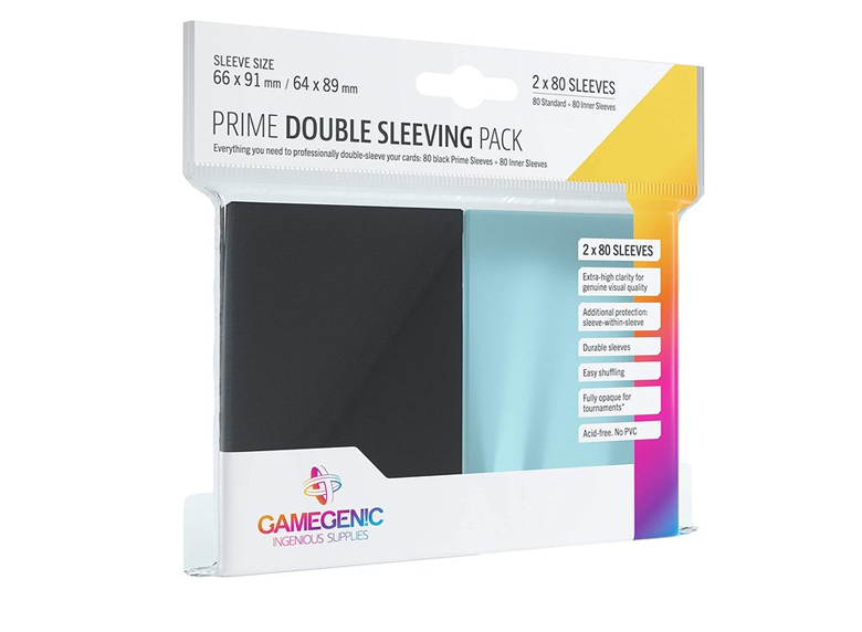 Sleeves: Gamegenic - Prime Double Sleeving Pack, Black [x100] (لوازم لعبة لوحية)