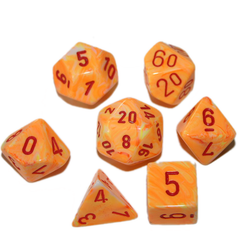 Dice: Chessex - Festive - Poly, Sunburst/Red [x7] (حجر النرد)