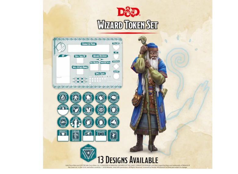 D&D RPG: Token Set - Wizard (لوازم للعبة تبادل الأدوار)