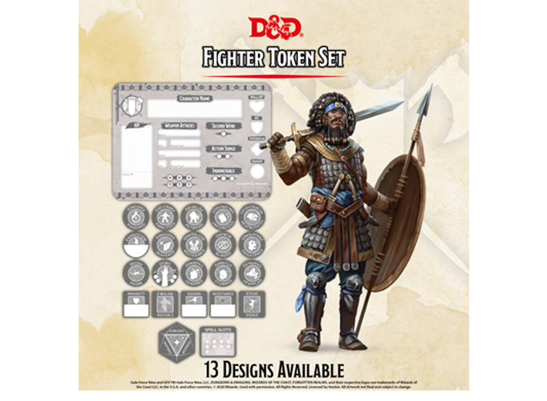 D&D RPG: Token Set - Fighter (لوازم للعبة تبادل الأدوار)