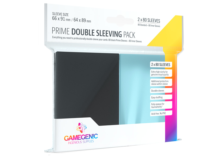 Sleeves: Gamegenic - Prime Double Sleeving Pack, Black [x80] (لوازم لعبة لوحية)