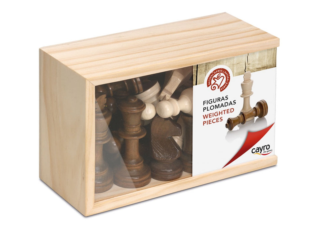 Chess Pieces: Cayro - Weighted Wooden Pieces [Wooden Box] (اللعبة الأساسية)