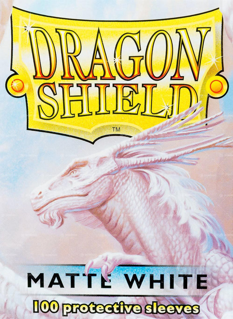 Sleeves: Dragon Shield - Standard, Matte White [x100] (لوازم لعبة لوحية)