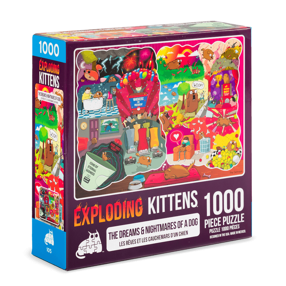 Jigsaw Puzzle: Exploding Kittens - The Dreams And Nightmares of a Dog [1000 Pieces] (أحجية الصورة المقطوعة)