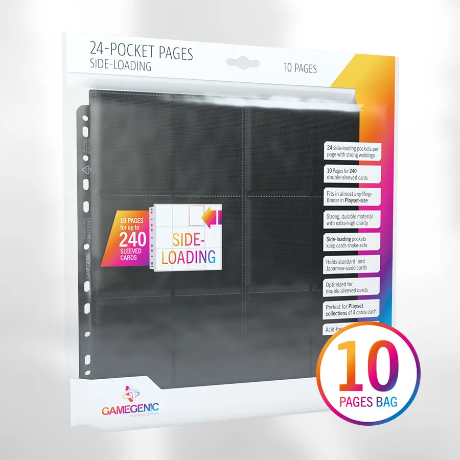Card Pages: Gamegenic - 24-Pocket Pages (10x Pages), Black (لوازم لعبة لوحية)